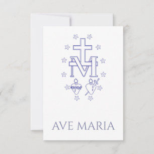 Miraculous Medal Celestial Holy Card Ave Maria