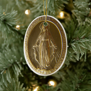 Miraculous Medal Ceramic Ornament