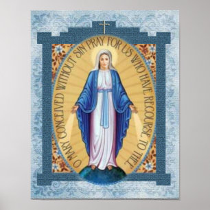 Miraculous Medal Devotional Image. Poster