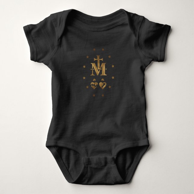 Miraculous Medal,  Medal of Our Lady of Grace   Baby Bodysuit (Front)