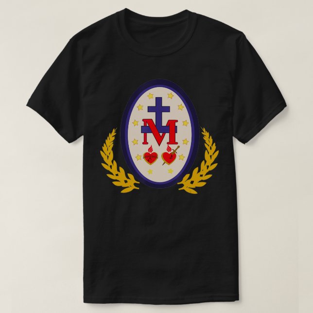Miraculous Medal Of Immaculate Conception Catholic T-Shirt (Design Front)