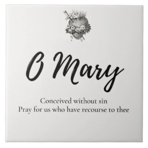 Miraculous Medal Prayer Ceramic Tile