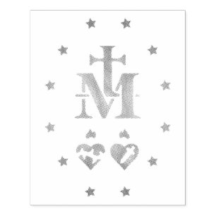 Miraculous Medal Rubber Stamp
