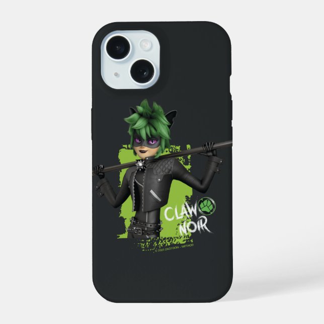 Miraculous Re-verse Claw Noir Character Graphic iPhone 15 Case (Back)
