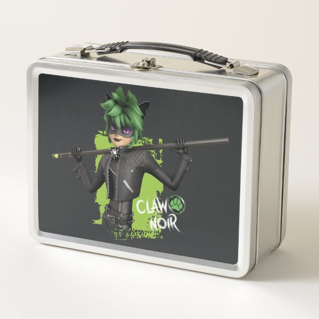 Miraculous Re-verse Claw Noir Character Graphic Metal Lunch Box (Front)