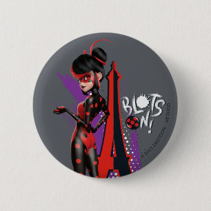 Miraculous Re-verse Shadybug Blots On! 6 Cm Round Badge