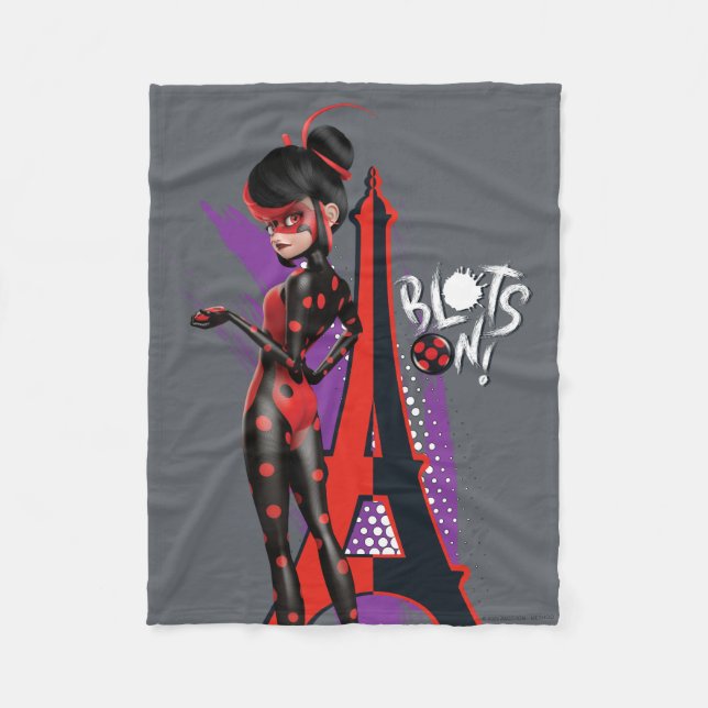 Miraculous Re-verse Shadybug Blots On! Fleece Blanket (Front)