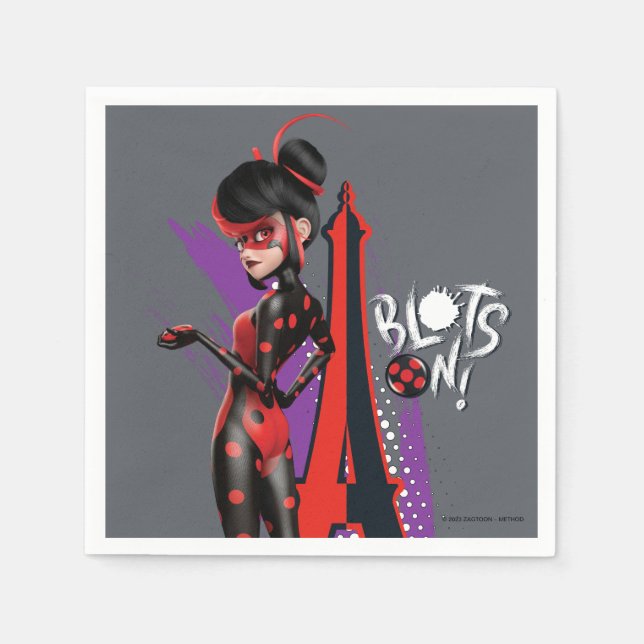 Miraculous Re-verse Shadybug Blots On! Napkin (Front)