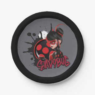 Miraculous Re-verse Shadybug Character Graphic Paper Plate