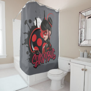 Miraculous Re-verse Shadybug Character Graphic Shower Curtain
