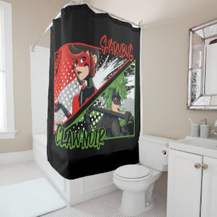Miraculous Re-verse Shadybug & Claw Noir Shower Curtain