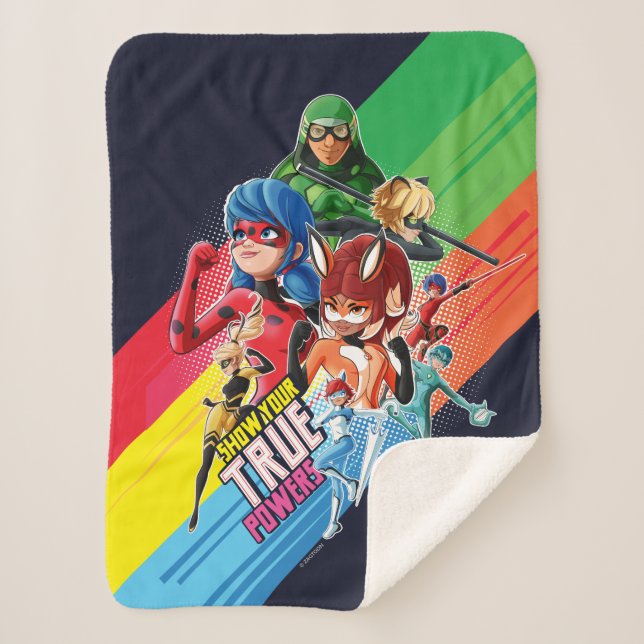 Miraculous Show Your True Powers Sherpa Blanket (Front)