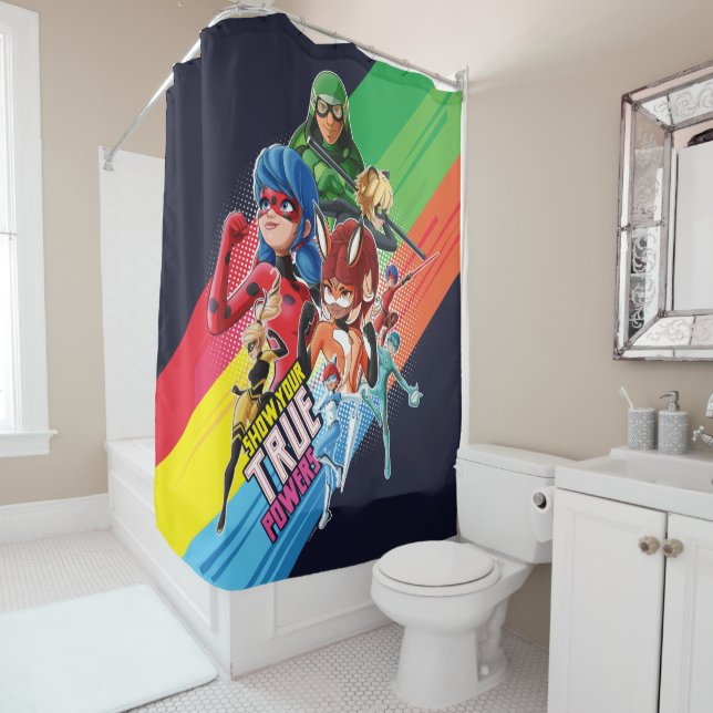 Miraculous Show Your True Powers Shower Curtain (In Situ)