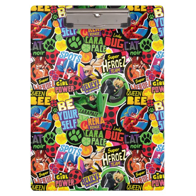 Miraculous Superhero Characters Pattern Clipboard (Front)