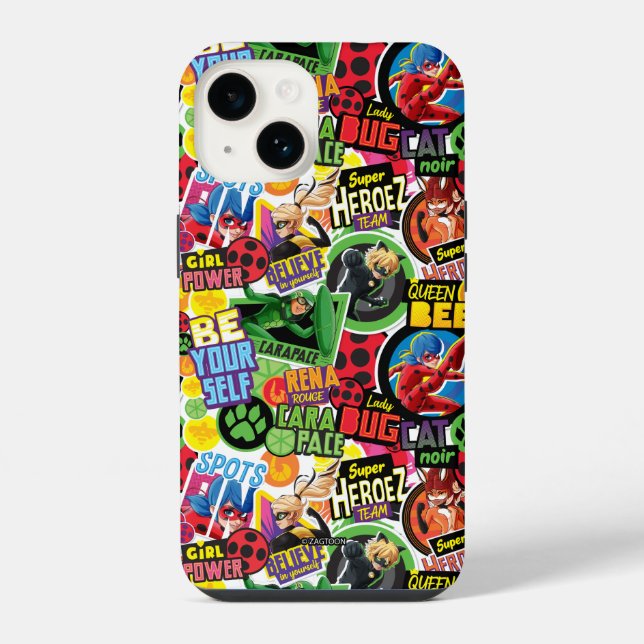Miraculous Superhero Characters Pattern iPhone Case (Back)
