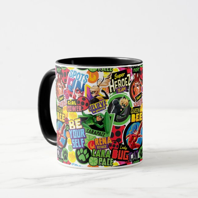 Miraculous Superhero Characters Pattern Mug (Front Left)