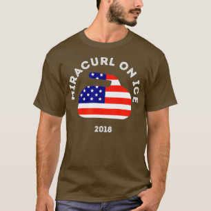 Miracurl on Ice 2018 American Flag Curling Stone T-Shirt