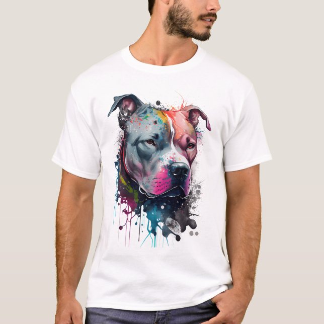Mirada seria + corazón amable: pitbull T-Shirt (Front)