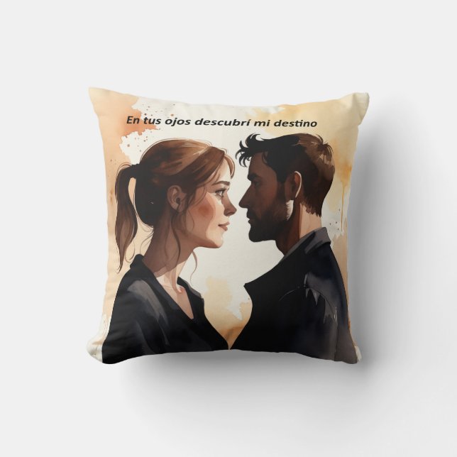 Miradas Flashes: Illustration in Watercolor that Cushion (Front)