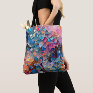 "Mirage Cascade" Colourful Abstract Art Tote Bag