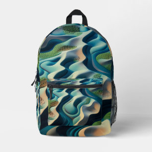 Mirage Currents Printed Backpack