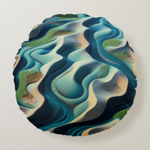 Mirage Currents Round Cushion