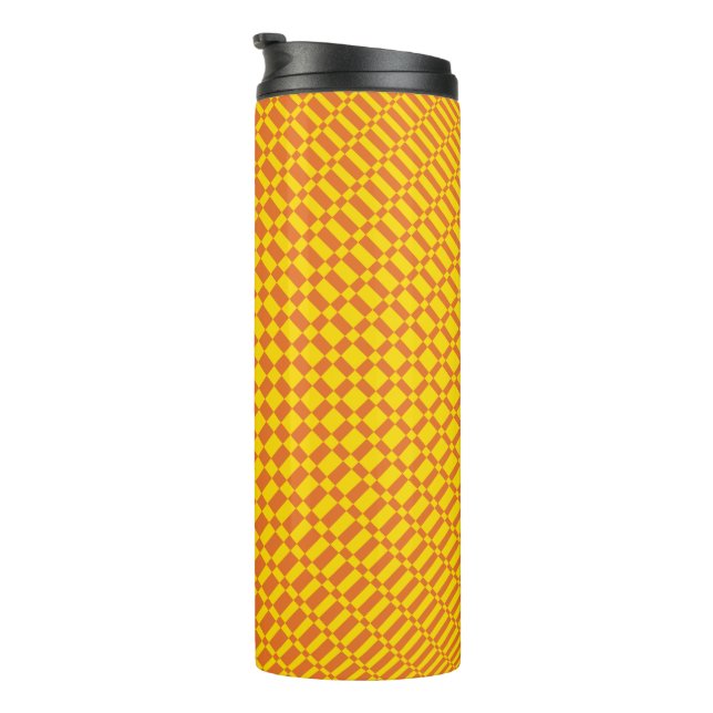 ‘Mirage’ | Vibrant Yellow on Russet Orange | Thermal Tumbler (Rotated Right)