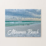 Miramar Beach Florida Beautiful Ocean Photography Jigsaw Puzzle<br><div class="desc">A puzzle of beautiful Miramar Beach Florida. Gorgeous emerald coast photography of the sandpipers on the edge of the ocean waves on the sand. Pretty seaside gift from Destin in the summer.</div>