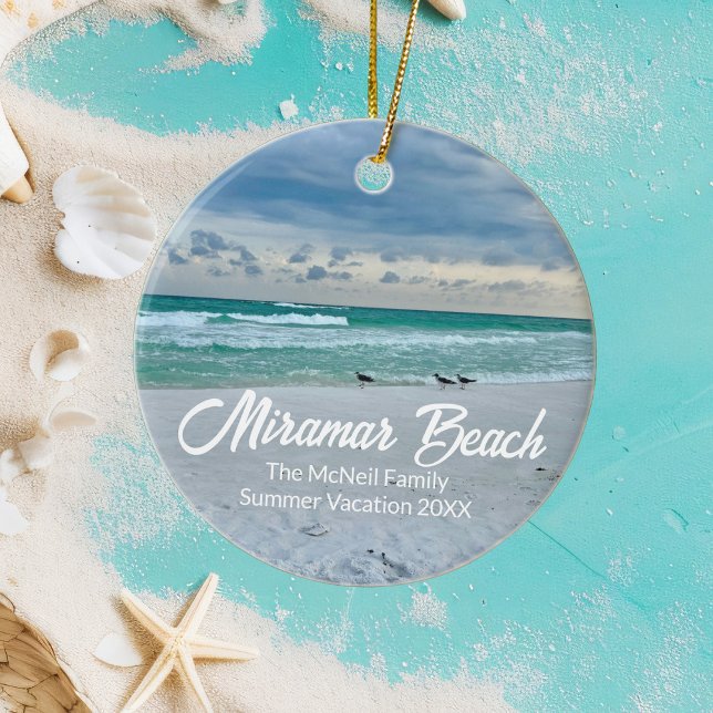 Miramar Beach Florida Beautiful Vacation Christmas Ceramic Ornament (Creator Uploaded)