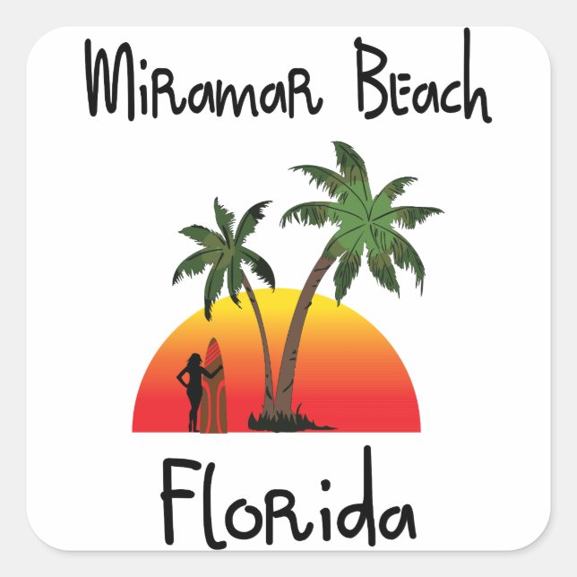 Miramar Beach Florida. Square Sticker (Front)