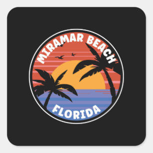 Miramar Beach Florida Sunset Paradise Square Sticker