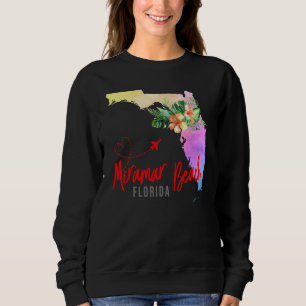 Miramar Beach Map Matching Vacation Family Girls t Sweatshirt