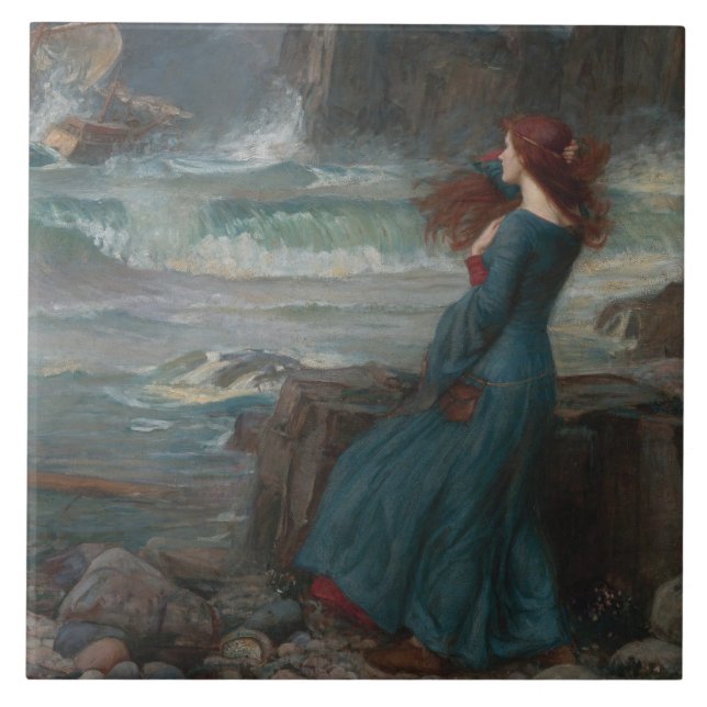 Miranda (by John William Waterhouse) Ceramic Tile (Front)