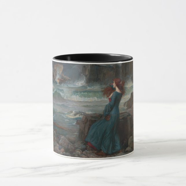 Miranda (by John William Waterhouse) Mug (Center)
