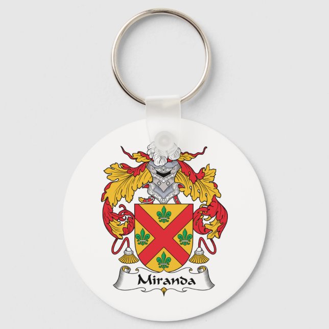 Miranda Family Crest Key Ring (Front)