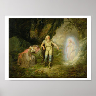 Miranda, Prospero and Ariel, from 'The Tempest' by Poster