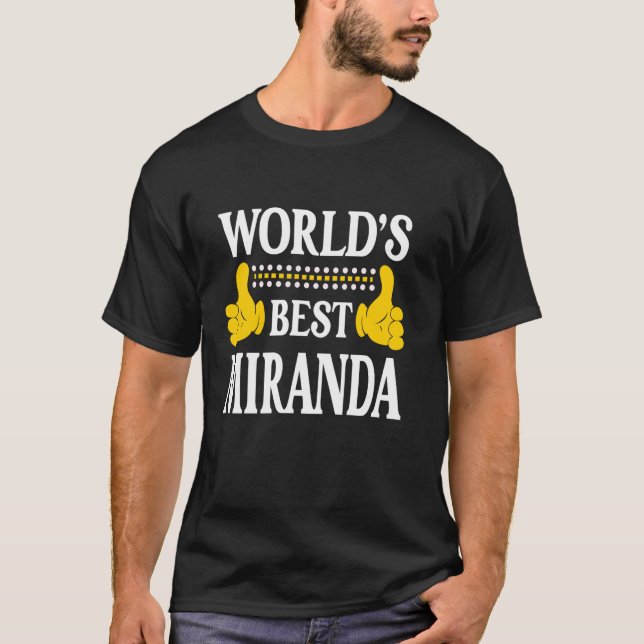 Miranda Surname Team Family Last Name World's Best T-Shirt (Front)