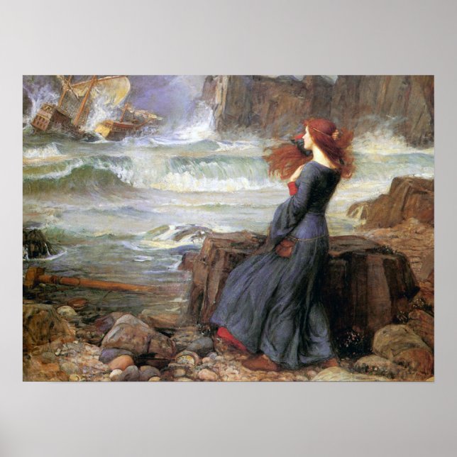 Miranda - The Tempest - John William Waterhouse Poster (Front)