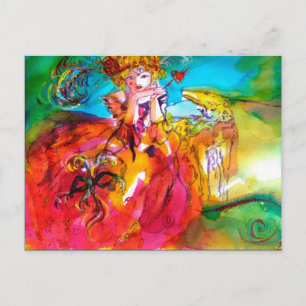 MIRANDOLINA ,Venetian Carnival Mask Invitation Postcard
