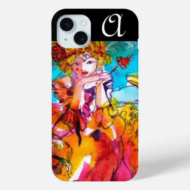 MIRANDOLINA Venetian Carnival Masks Monogram Case-Mate iPhone Case (Back)