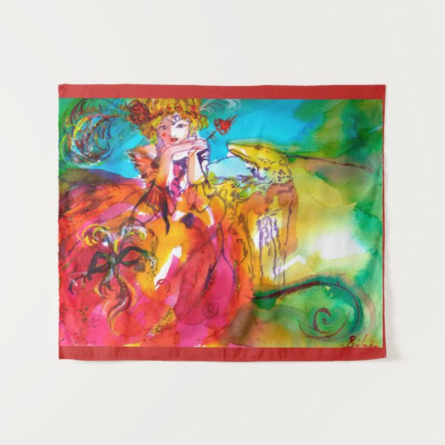 MIRANDOLINA  Venetian Carnival Masks Tapestry (Front (Horizontal))