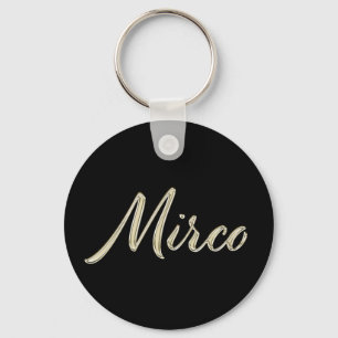 Mirco Name whitegold Button Schlüsselanhänger Key Ring