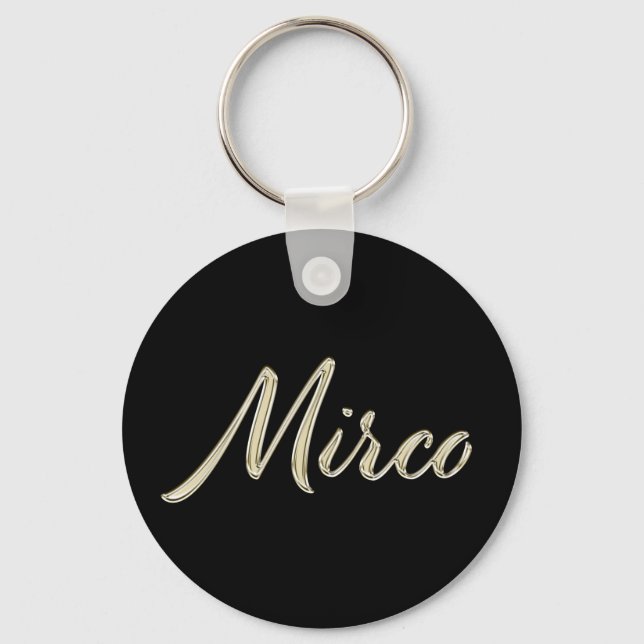 Mirco Name whitegold Button Schlüsselanhänger Key Ring (Front)