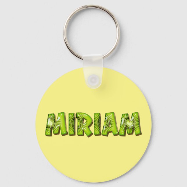 Miriam Name Kiwi Design Key Fans Ring (Front)