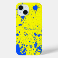 Miriam Name Template, Lemon Green Blue Ink Stain