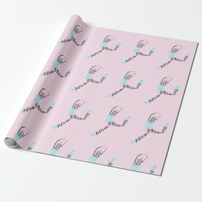 Miriam Personalised Jazz Dancer Dance Gift Wrapping Paper (Unrolled)