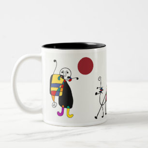 Miro inspired art Two-Tone coffee mug