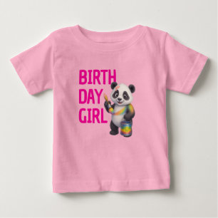 Miro the Dreamer Panda 1st Birthday Girl  Baby T T-Shirt
