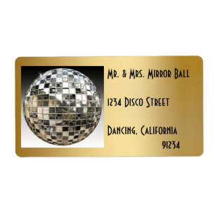 Mirror Ball Disco Party Labels