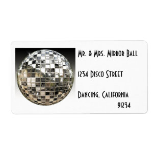 Mirror Ball Disco Party Labels